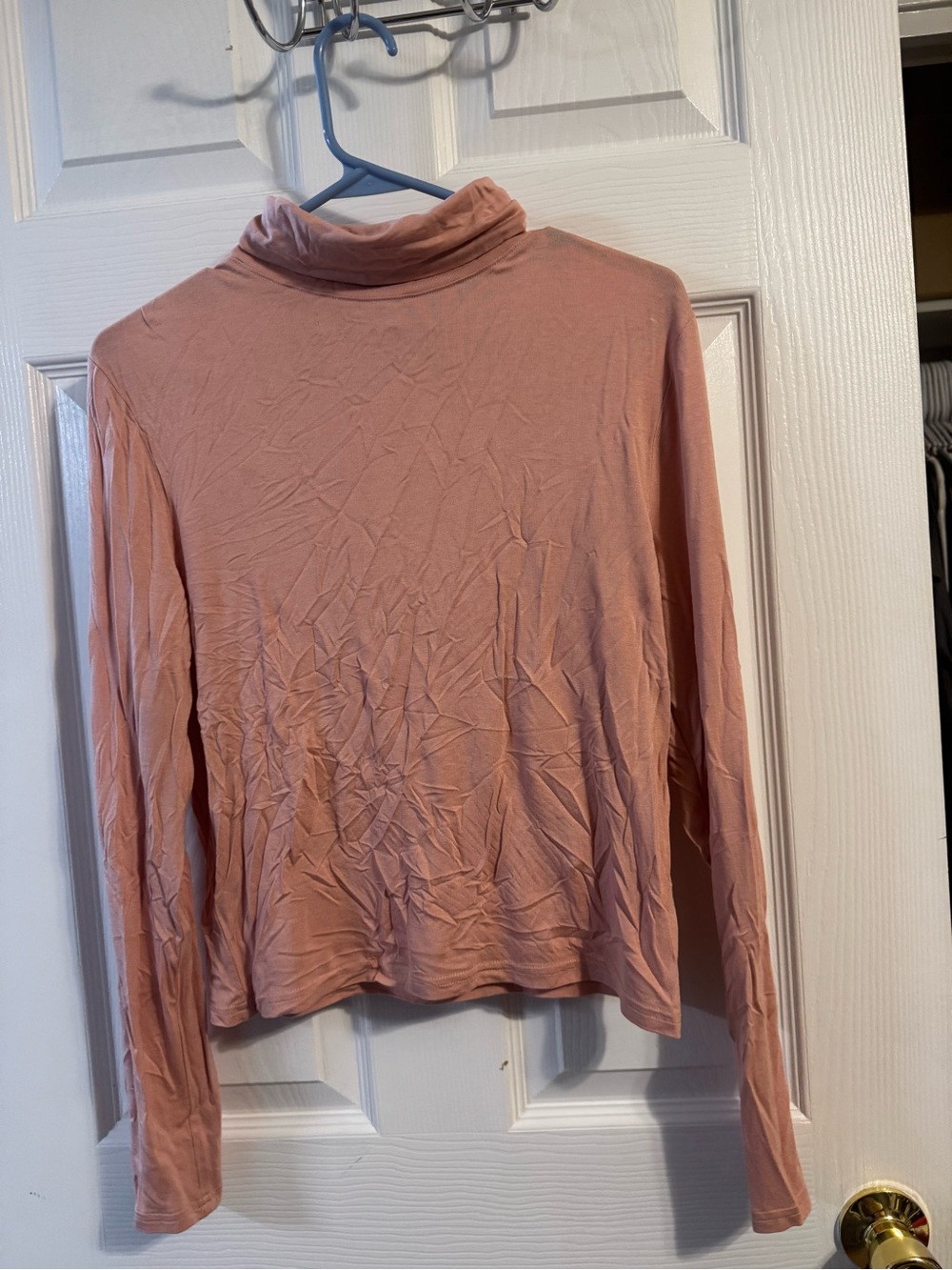 Women's Long-Sleeve Mock Neck Top - Dusty Rose